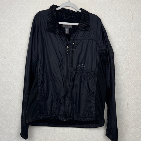 Eddie Bauer Other - Eddie Bauer Men’s Black Full Zip Windbreaker Jacket Size XL Tall Nylon